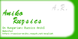 aniko ruzsics business card